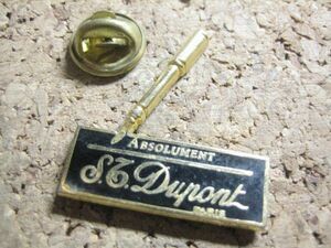 ピンバッジ　S.T.DUPONT　デュポン　万年筆　黒　金　