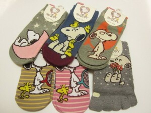 *送料無料*新品*スヌーピー・ベル*23-25㎝*6足*SNOOPY・BELLE*PEANUTS*