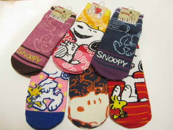 *送料無料*新品*スヌーピー*23-25㎝*6足*SNOOPY*PEANUTS*