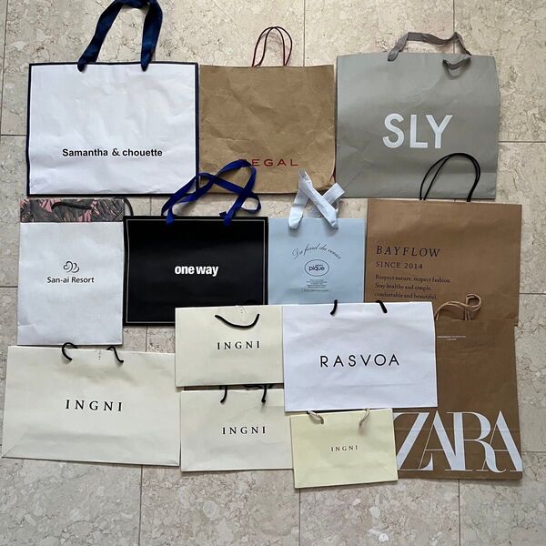 ジェラートピケ INGNI SLY one way ZARA MICHEAL KORS など紙袋 ショップ袋 ショッパーまとめ売り