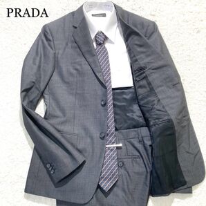 【近年モデル☆極美品】PRADA スーツ セットアップ ブラック 格子柄 48