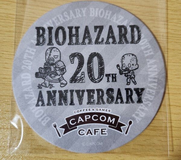 バイオハザード コースター カプコンカフェ 20周年ロゴ BIOHAZARD 20TH ANNIVERSARY ネメシス ゾンビ