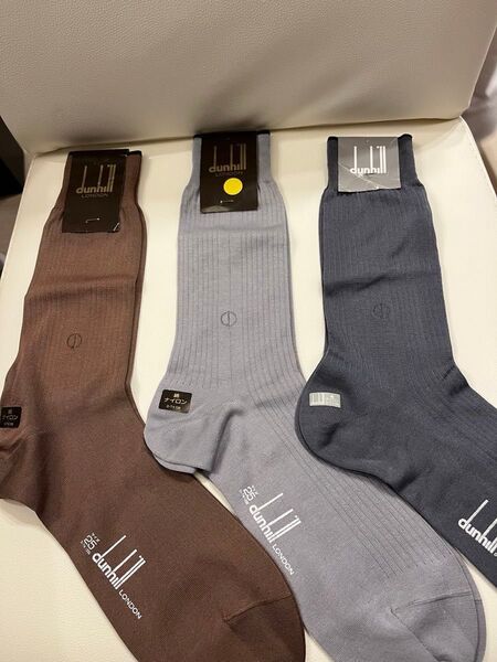 新品未使用 メンズ ビジネスソックス dunhill 25㎝ 綿 ナイロン ダンヒル