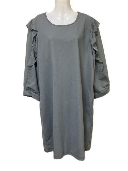 レースレディース LACE LADIES 長袖ワンピース XXLサイズ グレー