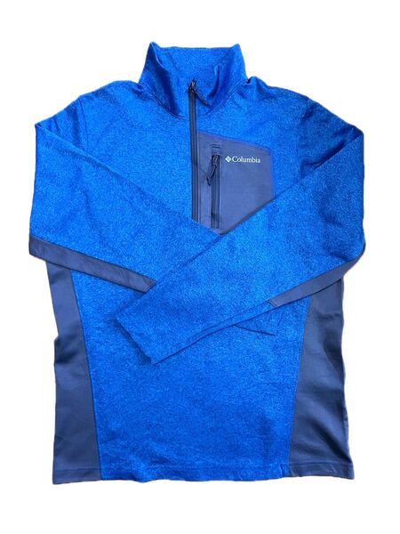美品 コロンビア Columbia 長袖 カットソー ブルー×グレー S