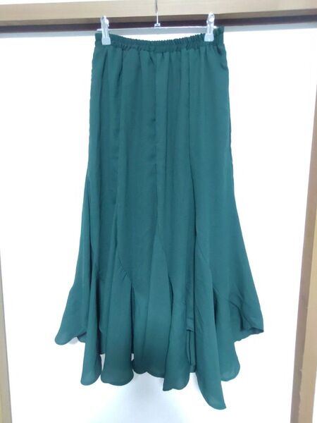 今日だけ値下げ!! マーメイド ロングスカート 深緑 サイズL