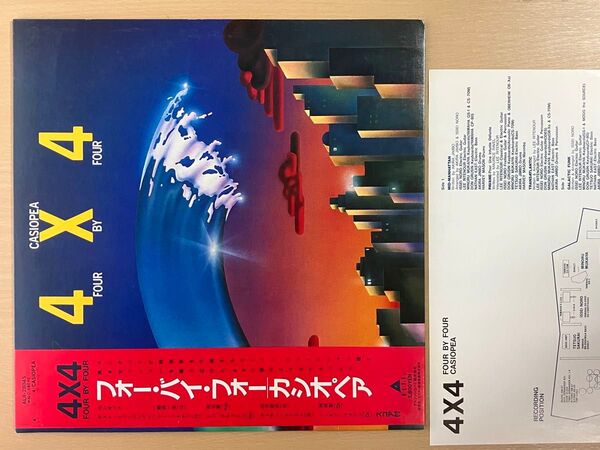カシオペア 4×4 LPレコード国内盤 帯付