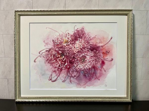 大菊 水彩画 F6 2024年 吉永 だん