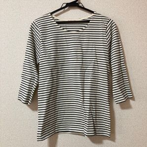 417 7分袖 ボーダーカットソー 厚手のTシャツ