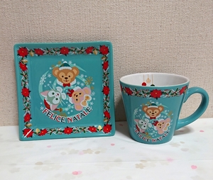 * unused * TDS Christmas 2014 Duffy Shellie May jelato-ni Hsu red a cup plate set * Disney *