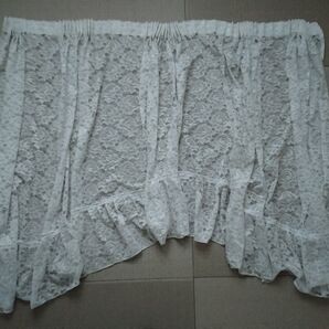 カフェカーテン レースカフェカーテン 花柄レースカーテン フリルカフェカーテン 出窓レースカーテン スカラップ ギャザー