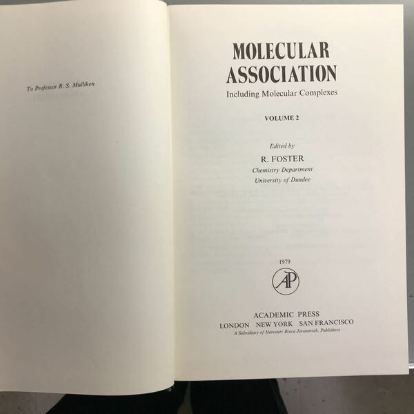 Foster Ed.: Molecular association vol.2, Academic press (1979)