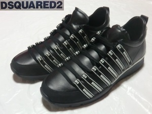 ★新品!! DSQUARED2 リッチでお洒落!!存在感抜群☆SNM0037 都会派オトナの今ドキ!!格上げ☆お目立ち♪秀逸ロゴラインスニーカー 27㎝＜42＞