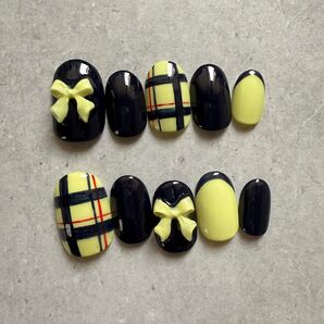 【オーダー】ネイルチップ チェック柄 秋冬ネイル