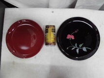 漆器　琉球塗　丸盆　２点　未使用　箱付　検　漆芸　工芸品　美術品　伝統工芸　郷土工芸品　食器　膳　_画像2