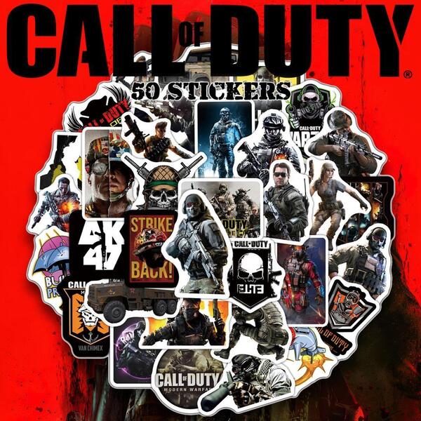 Call of Duty ステッカー 50枚セット PVC 防水 シール 大量 CoD FPS 戦争 シューティング ゲーム SF 映画