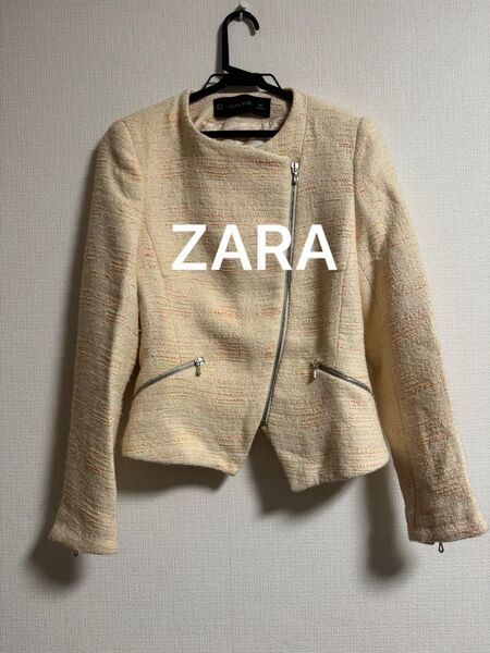 ZARA ツイード ライダースジャケット