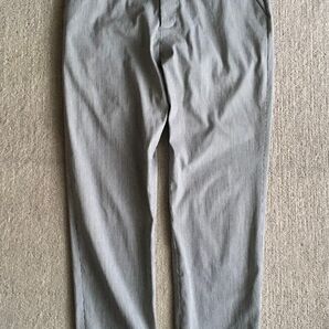 Ha∫-ideal★ハッシュイデアル・きれいめパンツ★マイクロストライプ★ホワイト×グレー★M