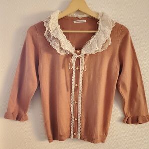 axes femmeアクシーズ レース襟カーディガン