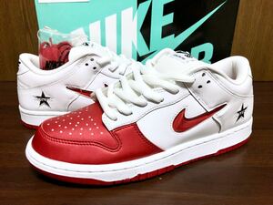 19年製 NIKE SB DUNK LOW OG QS Supreme ナイキ ダンク シュプリーム 別注 コラボ【CK3480-600】RED TOE レッド ホワイト US9