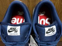 19年製 NIKE SB DUNK LOW OG QS Supreme ナイキ ダンク シュプリーム 別注 コラボ【CK3480-700】GOLD TOE ゴールド ネイビー 金×紺 US9_画像6