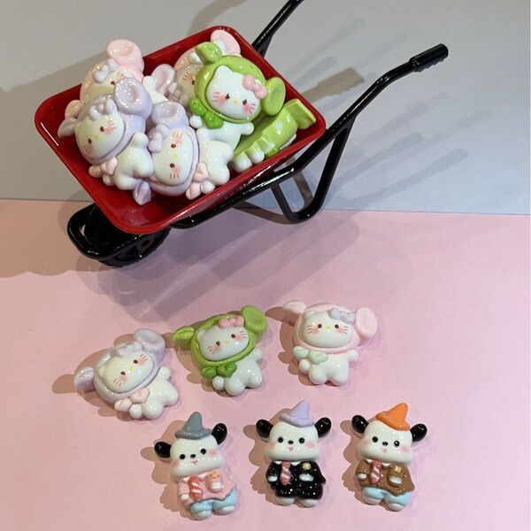 【再入荷】No.679 ハンドメイド素材 ハロウィン デコパーツ プラントvsゾンビセット