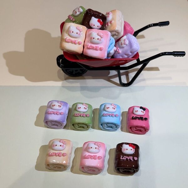 No.689 ハンドメイド デコパーツ ロールケーキセット