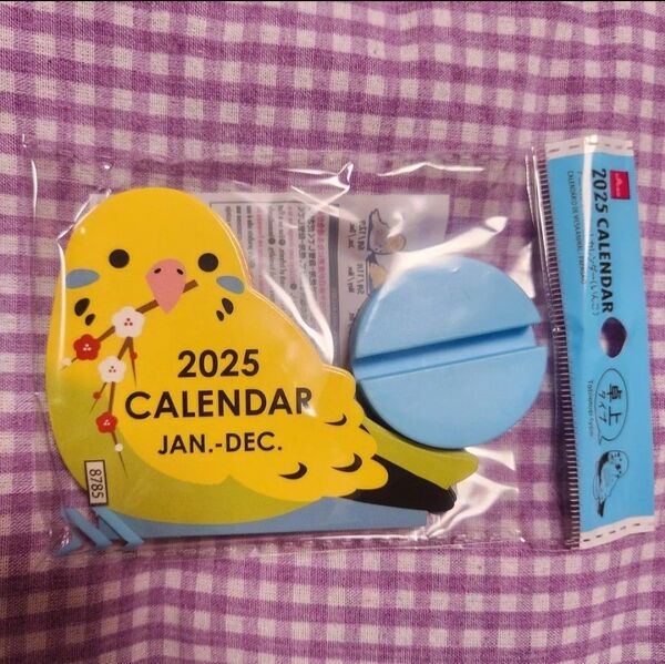 インコの ダイカット卓上カレンダー 2025年1月~12月◆セキセイインコ◆新品・未開封
