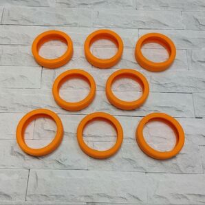 8個 スーツケース タイヤカバー オレンジ キャリーケース ホイールカバー 静音