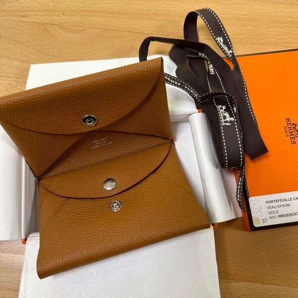 エルメス 新品 ガルヴィデュオ ゴールド 2024年 Hermes calvi duo gold 財布 カード 小銭入れ