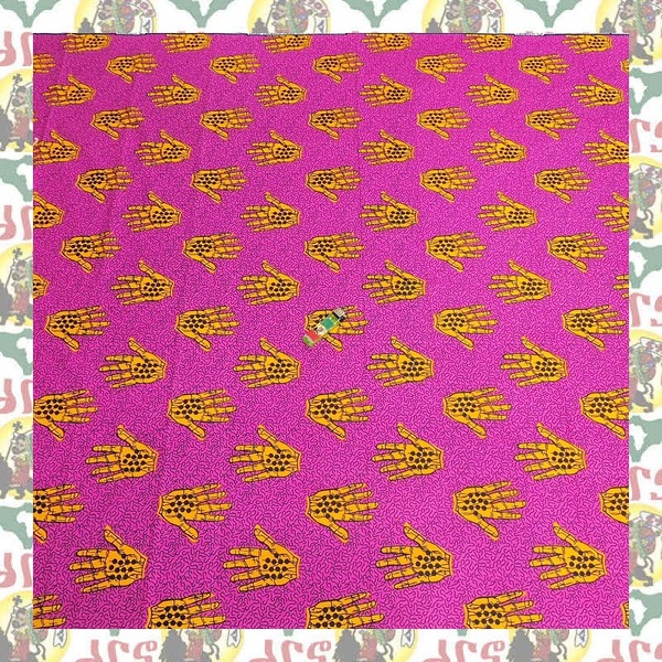 【SALE/180cm x 110cm/2ヤード】アフリカンプリント生地 barg-q44 アフリカ布 アフリカ生地 ゴールドプリント アンカラ キテンゲ パーニュ