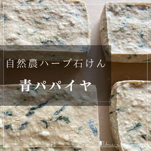 【自然農】安心素材のハーブ石けん(青パパイヤ)