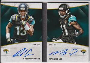 NFL RASHAD GREENE MARQISE LEE DUAL AUTO 2015 PANINI DONRUSS SIGNATURE FOOTBALL JAGUARS 直筆 サイン オート ジャガーズ 見開きカード