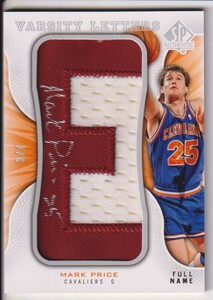 NBA MARK PRICE AUTO FULL NAME VARSITY LETTERS PATCH 2008-09 UPPER DECK SP AUTHENTIC /4 sheets limitation Mark * price autograph autograph auto 