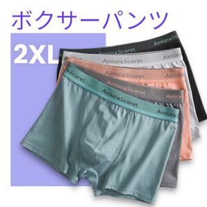 ボクサーパンツ 2XL 5枚セット シンプル 下着 快適 通気性 抗菌