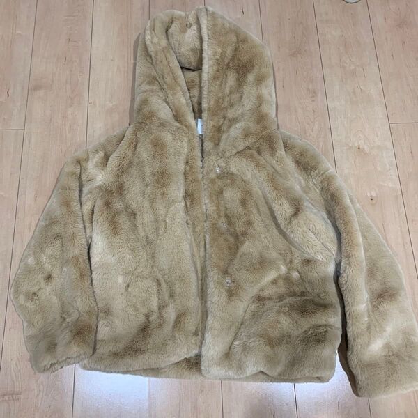 ベージュ フェイクファージャケット ゆったりサイズ zara ZARA風 united arrows