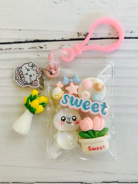ガチャ詰めポーチ風☆可愛い動物⑧☆キャンディバックキーホルダー パーツまとめ売り