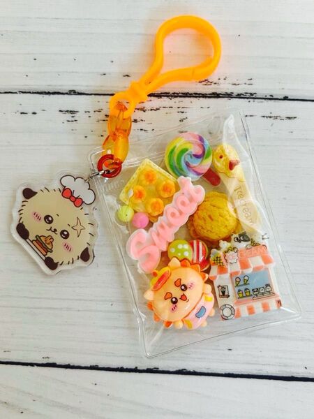 ガチャ詰めポーチ風☆可愛い動物13☆キャンディバックキーホルダー パーツまとめ売り