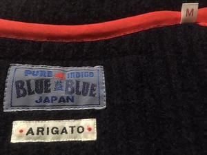 お蔵出し 古着 美品 BLUEBLUE ブルーブルー ウールコート size M 圧縮ニット 紺 ネイビー HRM ハリウッドランチマーケット ジャケット