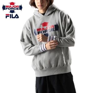 新品正規 2XL FILA フィラ×メジャーフォース ヘビーウエイト 裏毛 ロゴパーカー ビッグサイズ パーカー コラボパーカー
