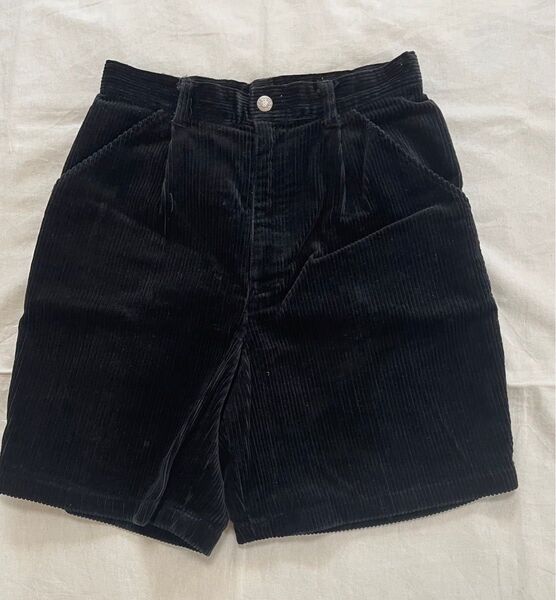COMME CA DU MODE コムサデモード 黒 コーデュロイ ハーフパンツ