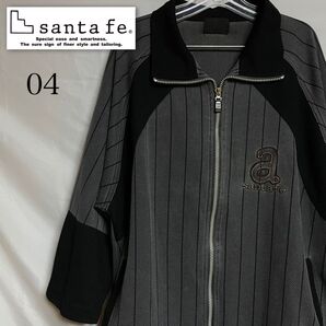 santafe サンタフェ ジップアップメッシュジャージ 七分袖 灰 グレー