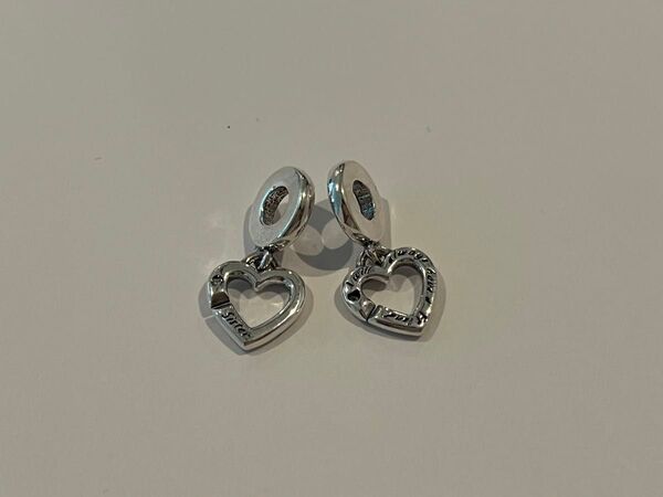 Pandora チャーム ペンダント ハート ダブル ジュエリー