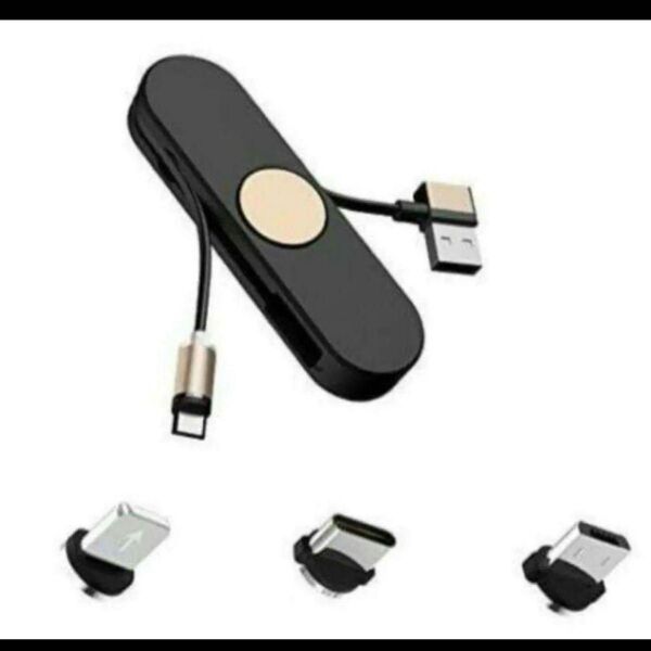 マグネット充電ケーブル ハンドスピナー タイプCライトニング 携帯 MicroUSB iPhone 充電ケーブル