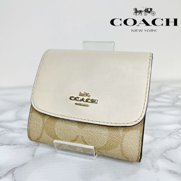 T15 COACH コーチ シグネチャー 三つ折り財布 PVC