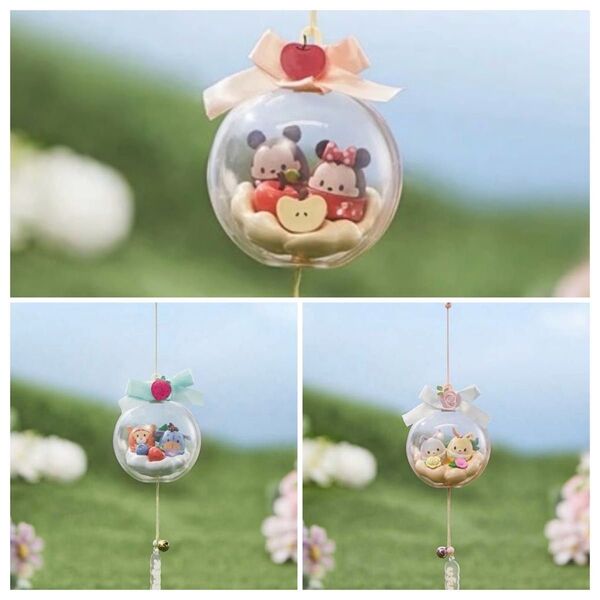 ディズニー 風鈴 ばら売り相談 ミッキー ミニー イーヨー ティガー ウサギ 3点セット フラワーコレクション