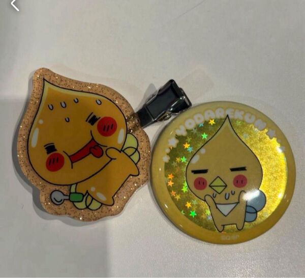 ぷるるんっ! しずくちゃん アセオ君 キラキラヘアクリップ カフェ 缶バッジ