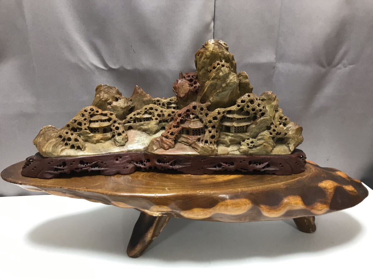 Yahoo!オークション -「楼閣山水」(彫刻、オブジェ) (美術品)の Yahoo!オークション -「楼閣山水」(彫刻、オブジェ) (美術品)の