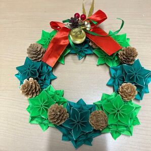 クリスマスリース 折り紙