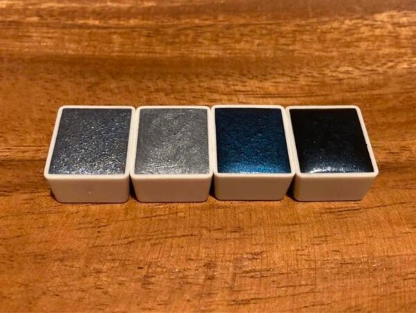 水彩絵の具 ハーフパン2ml 4色セット ネイビー